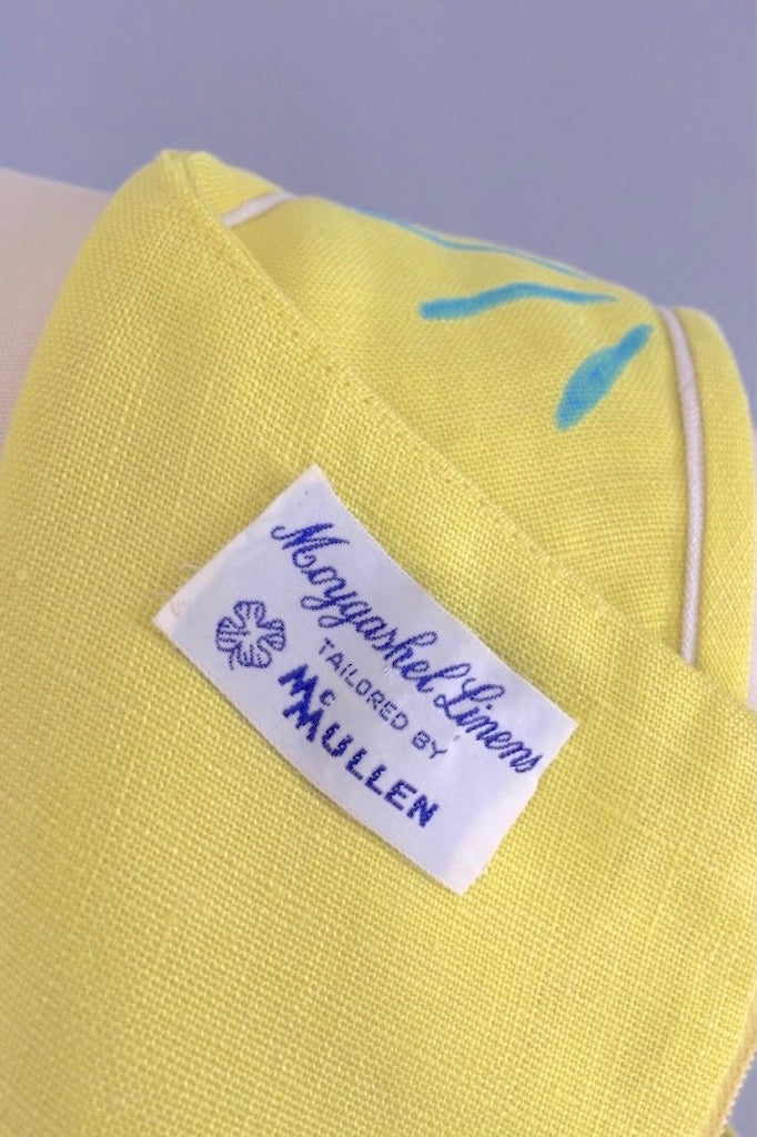 Vintage Yellow Mod Linen Shift Dress-ThisBlueBird