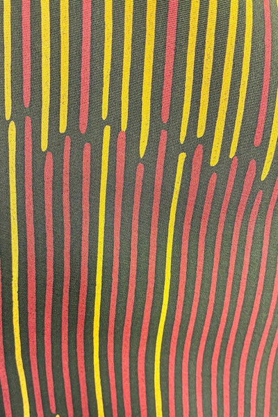 Vintage 1960s Olive Stripe Silk Kimono Cardigan-ThisBlueBird