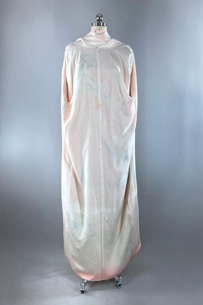 Vintage 1960s Peach Silk Furisode Kimono-ThisBlueBird