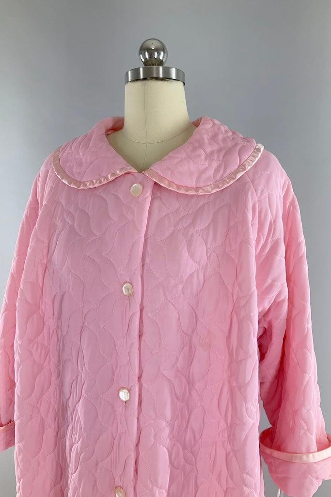 Vintage 1960s Pink Quilted Robe-ThisBlueBird