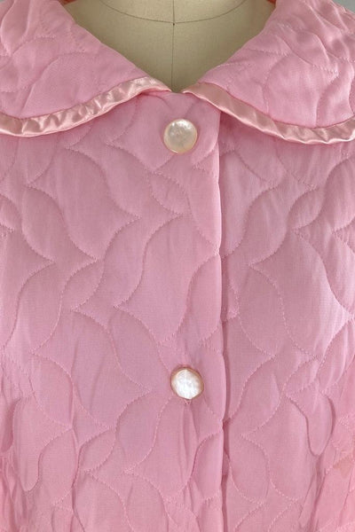 Vintage 1960s Pink Quilted Robe-ThisBlueBird