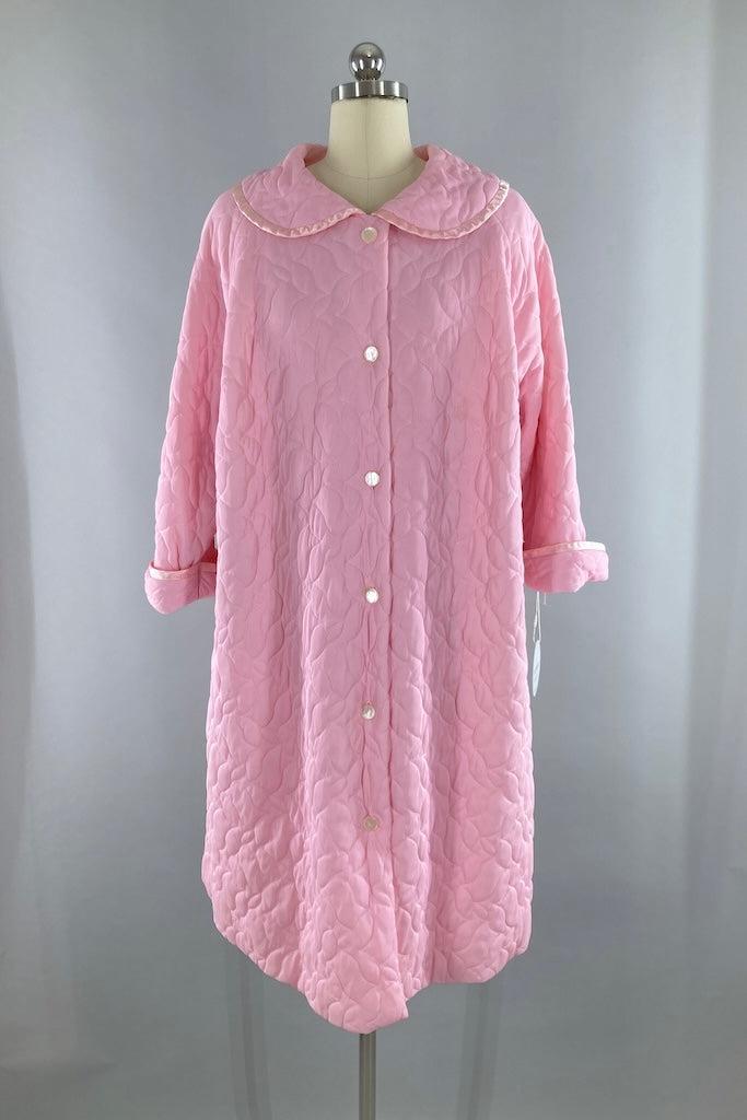 Vintage 1960s Pink Quilted Robe-ThisBlueBird