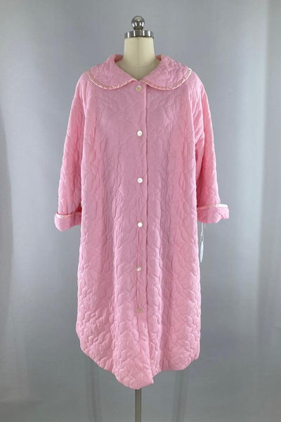 Vintage 1960s Pink Quilted Robe-ThisBlueBird