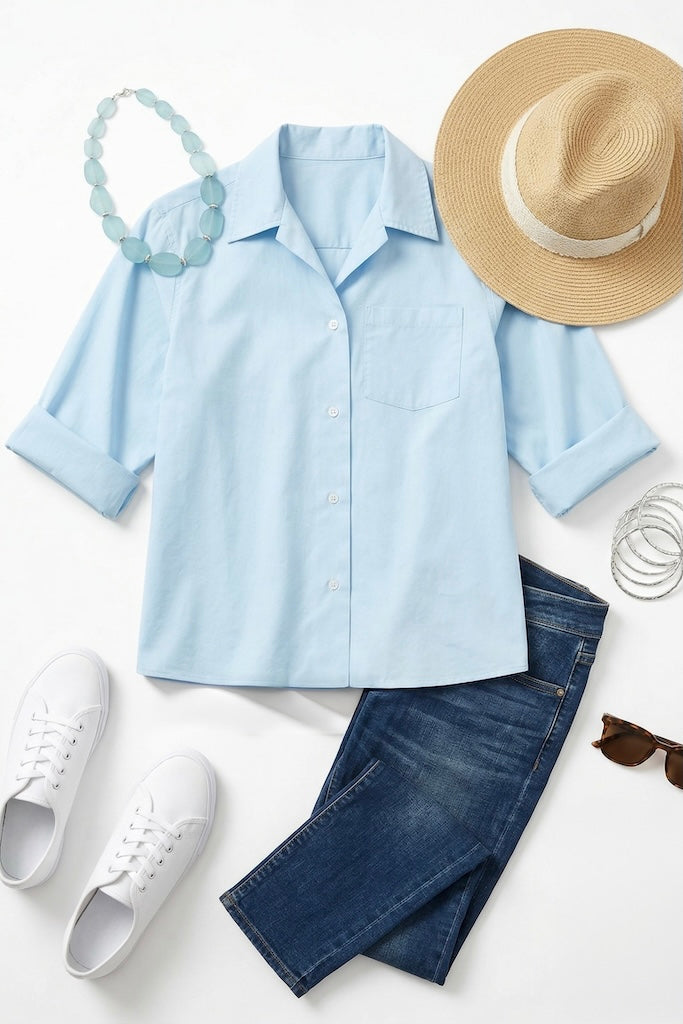 Vintage 1960s Sky Blue Women&