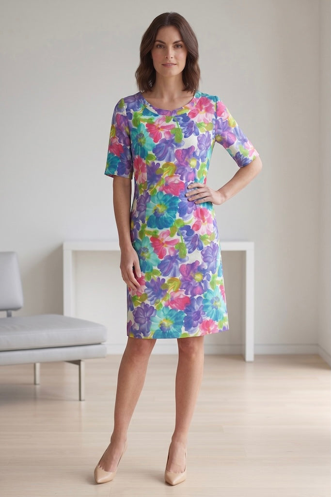 Vintage 1960s Spring Floral Day Dress-ThisBlueBird