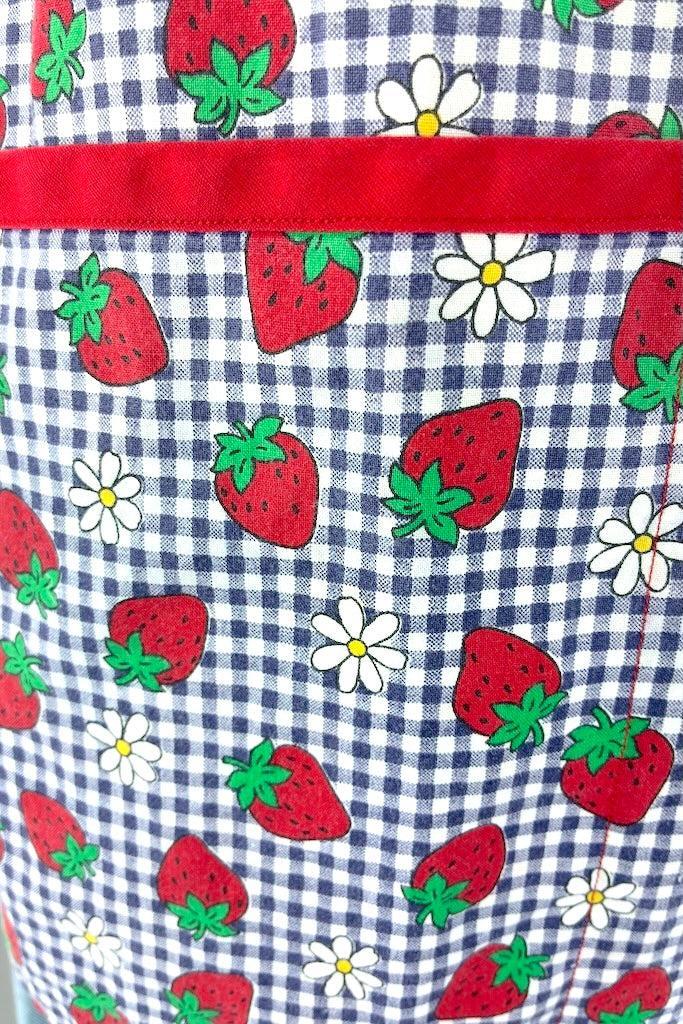 Vintage 1960s Strawberries Smock Apron-ThisBlueBird