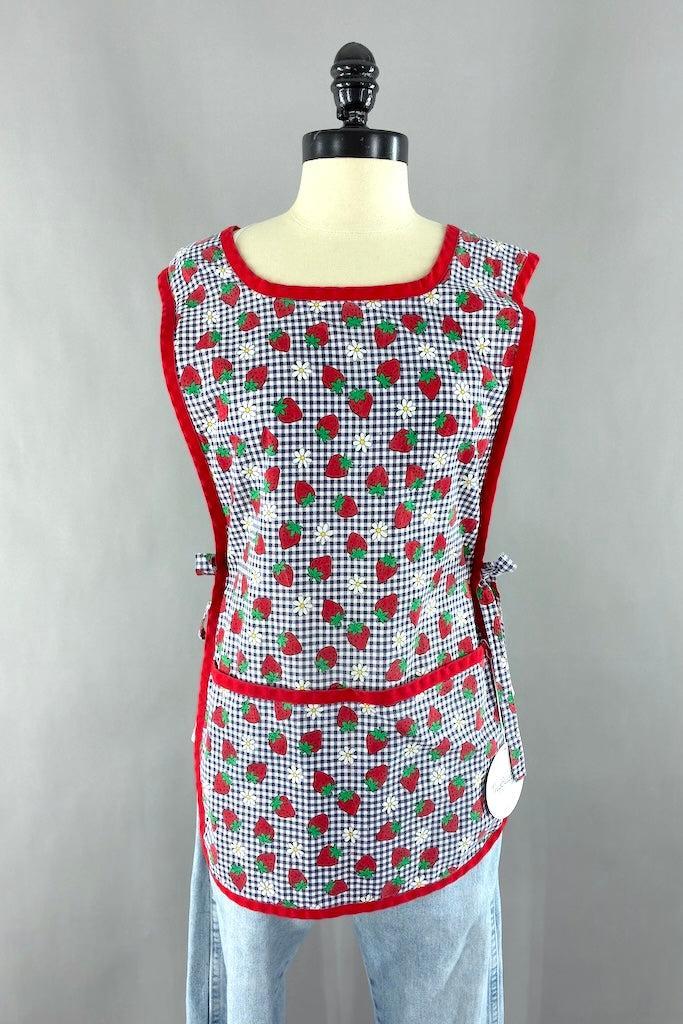 Vintage 1960s Strawberries Smock Apron-ThisBlueBird