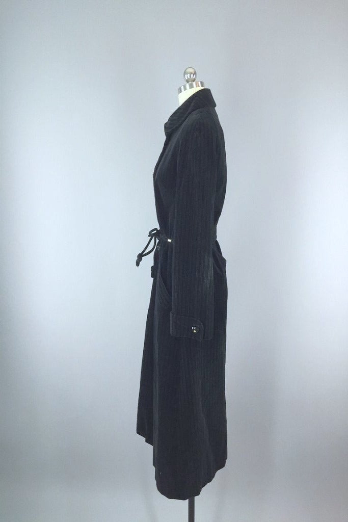 Vintage Black Velvet Coat-ThisBlueBird