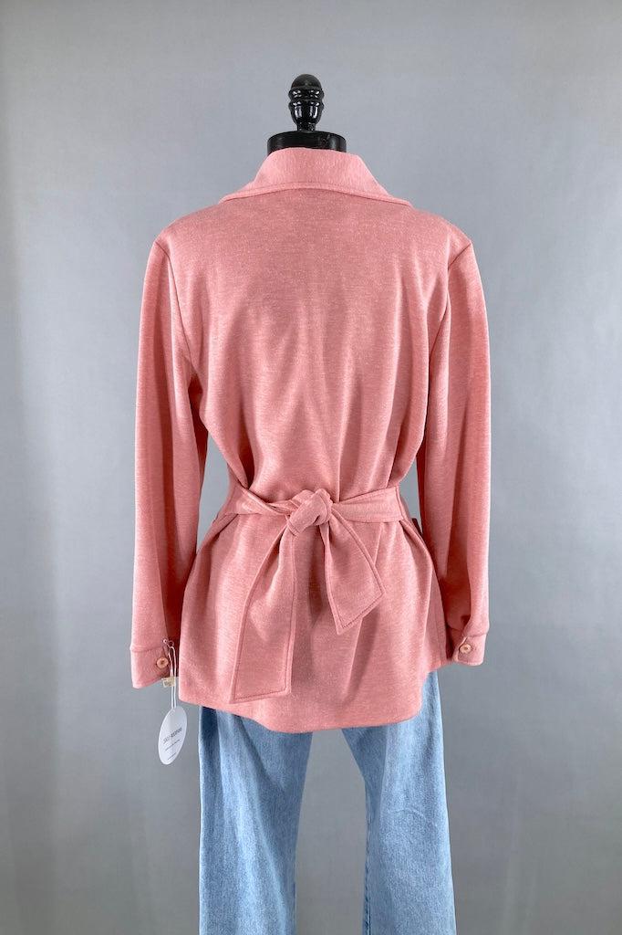 Vintage 1970s Pink Knit Jacket-ThisBlueBird