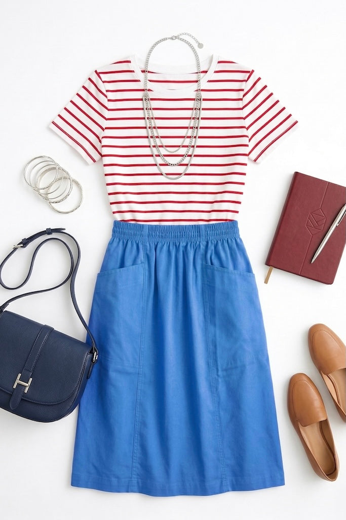 Vintage 1980s Blue Koret Skirt-ThisBlueBird