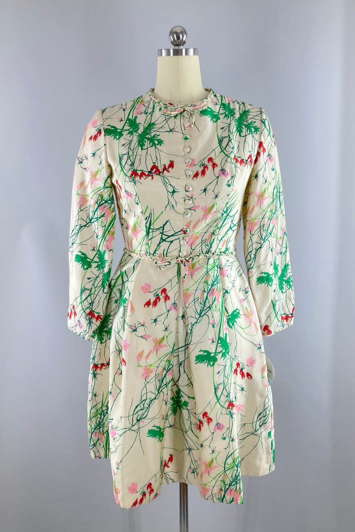 Vintage 1980s Floral Day Dress-ThisBlueBird