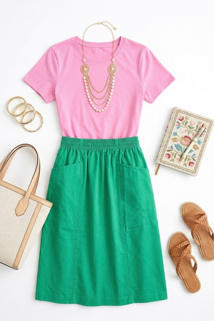 Vintage 1980s Green Koret Skirt-ThisBlueBird