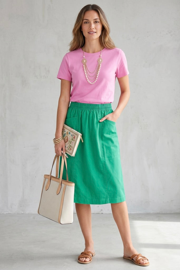 Vintage 1980s Green Koret Skirt-ThisBlueBird