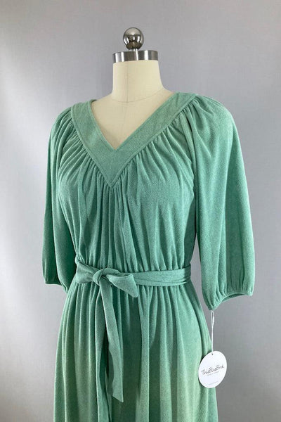 Vintage 1980s Green Terry Dress-ThisBlueBird