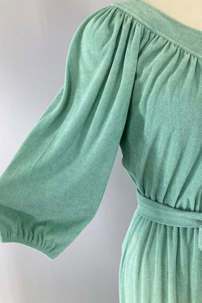 Vintage 1980s Green Terry Dress