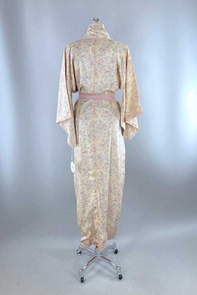 Vintage 1980s Pastel Maple Leaf Kimono-ThisBlueBird