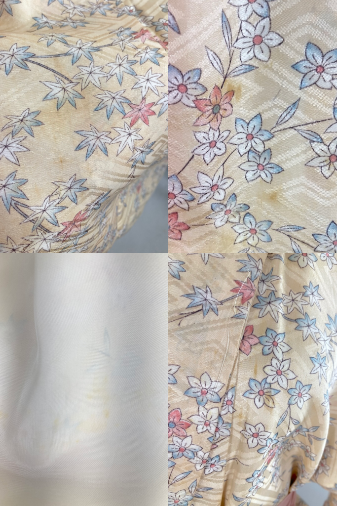 Vintage 1980s Pastel Maple Leaf Kimono-ThisBlueBird