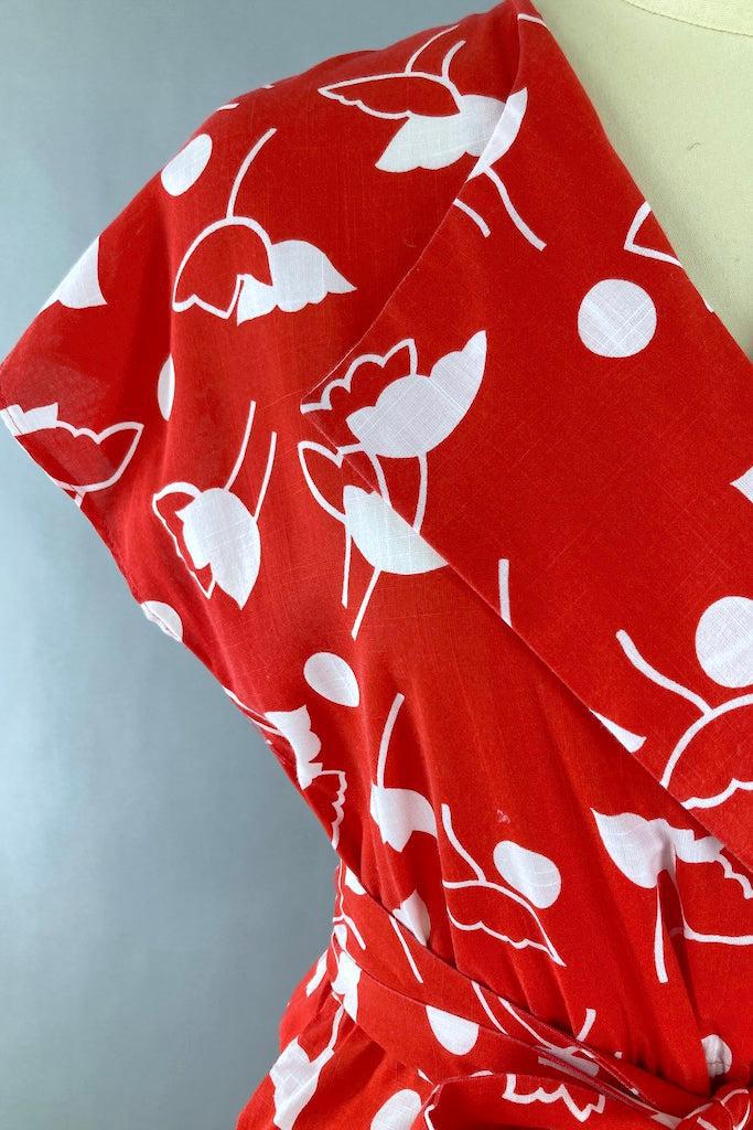 Vintage 1980s Red Tulip Dress-ThisBlueBird