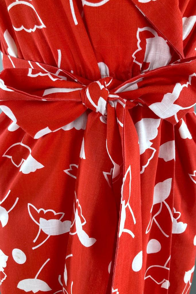 Vintage 1980s Red Tulip Dress-ThisBlueBird