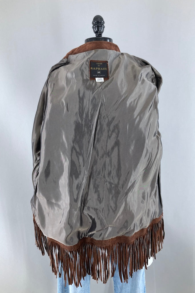 Vintage 1980s Suede Fringed Jacket-ThisBlueBird