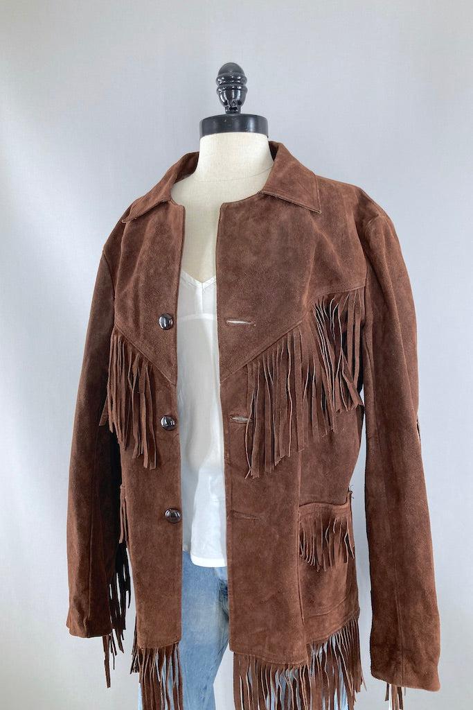 Vintage 1980s Suede Fringed Jacket-ThisBlueBird