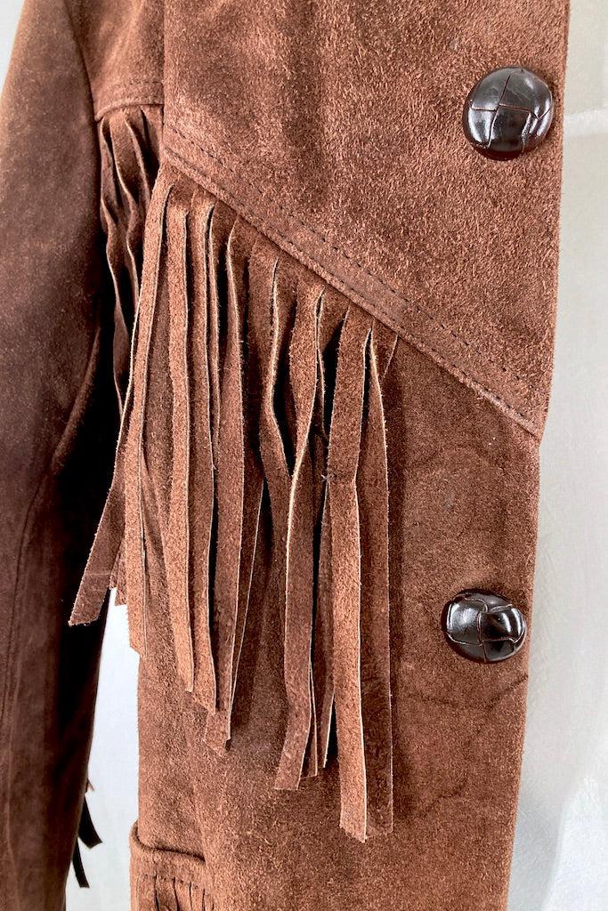Vintage 1980s Suede Fringed Jacket-ThisBlueBird