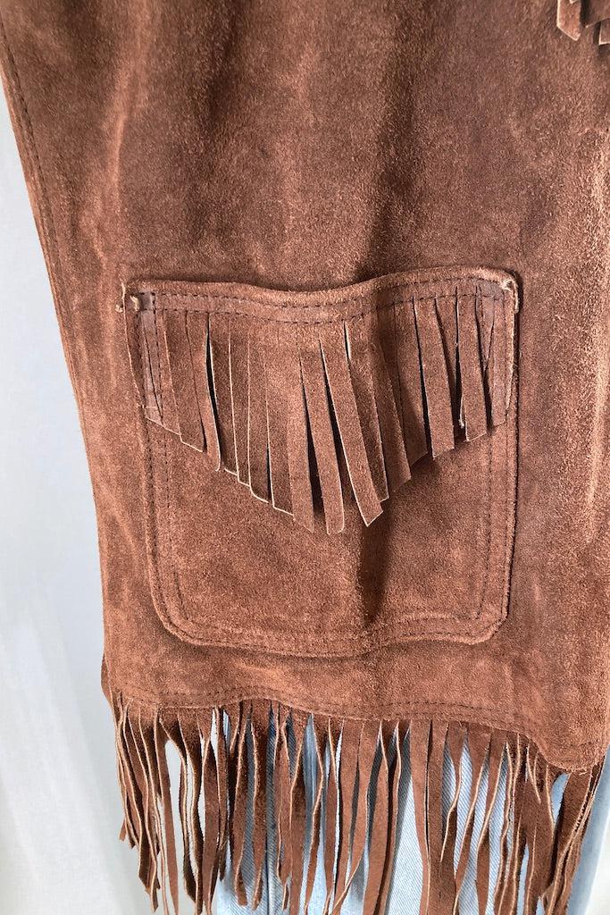 Vintage 1980s Suede Fringed Jacket-ThisBlueBird
