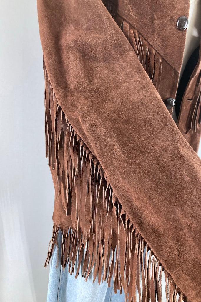 Vintage 1980s Suede Fringed Jacket-ThisBlueBird