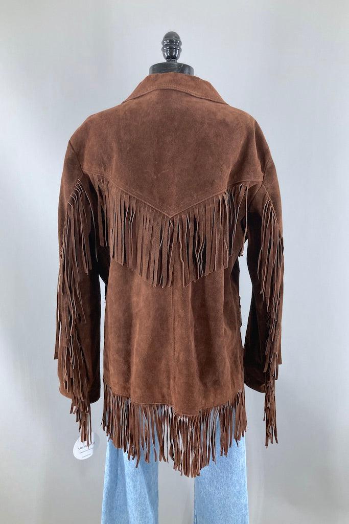 Vintage 1980s Suede Fringed Jacket-ThisBlueBird
