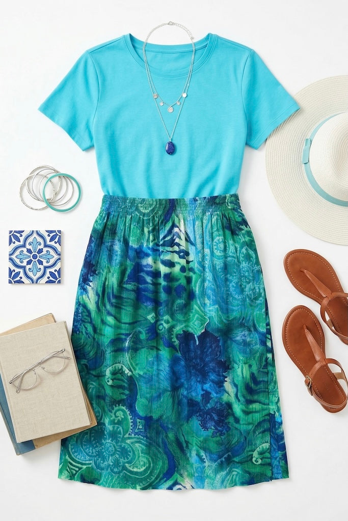 Vintage 80s Abstract Print Skirt-ThisBlueBird