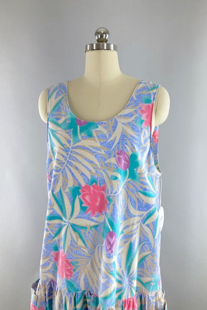 Vintage 80s Floral Dress-ThisBlueBird