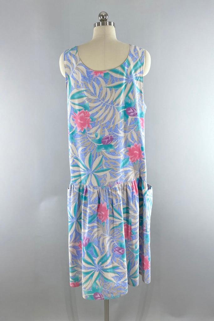 Vintage 80s Floral Dress-ThisBlueBird