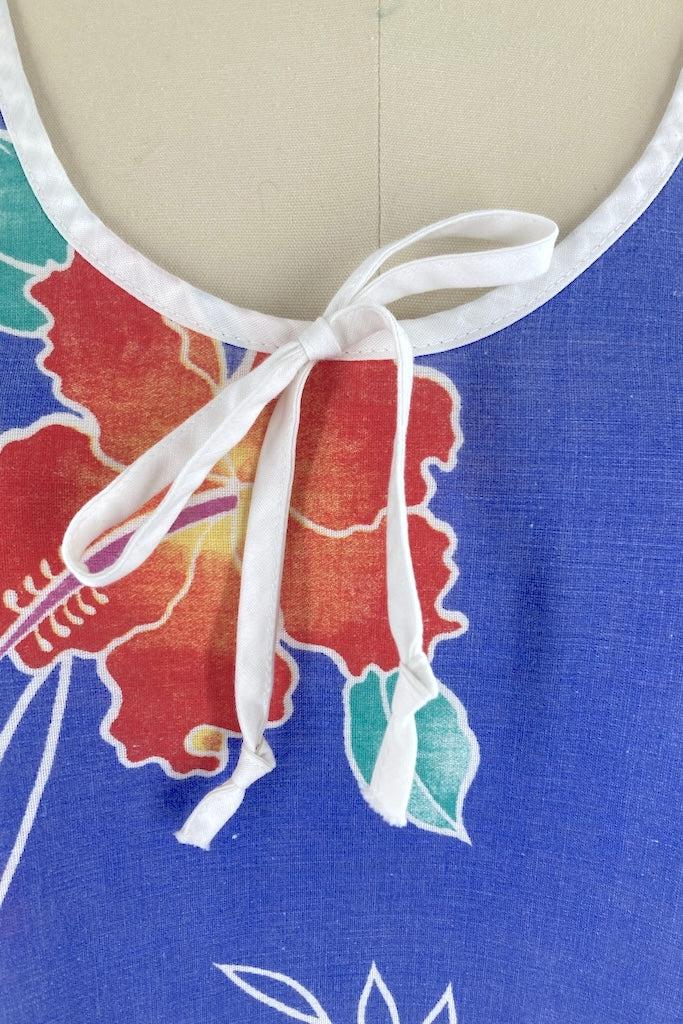 Vintage 80s Hawaiian Floral Dress-ThisBlueBird