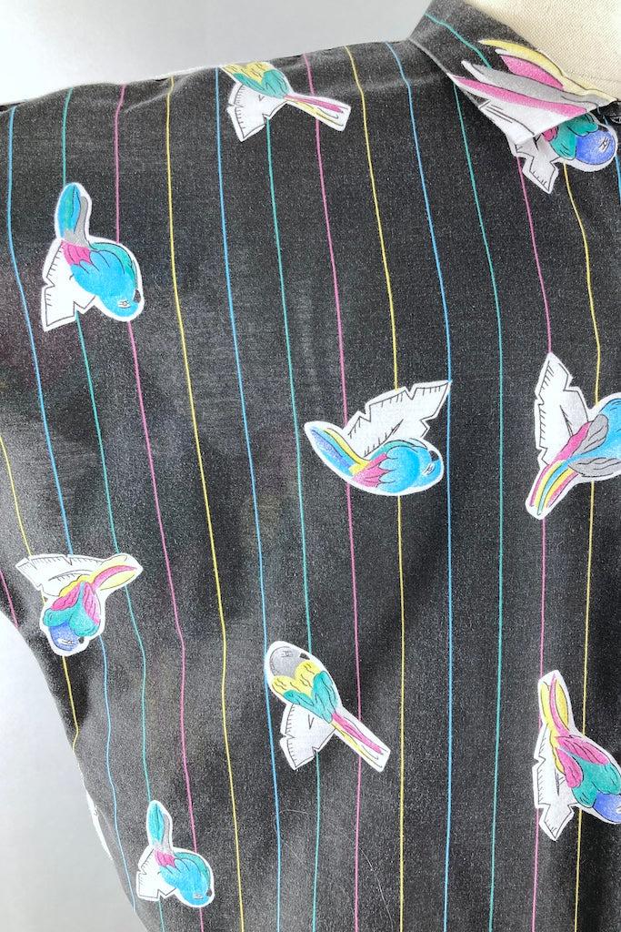 Vintage 80s Parrots Shirt-ThisBlueBird