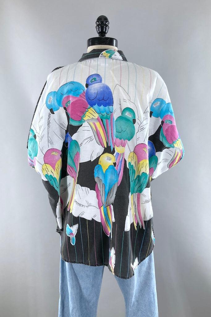 Vintage 80s Parrots Shirt-ThisBlueBird