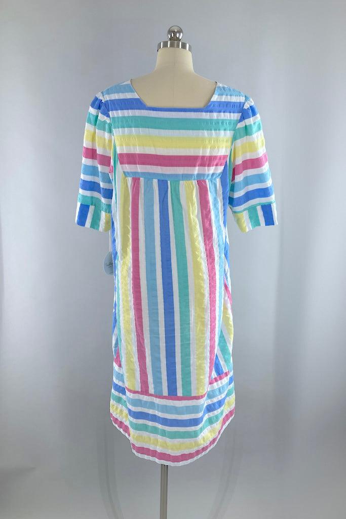 Vintage 80s Pastel Rainbow Caftan-ThisBlueBird