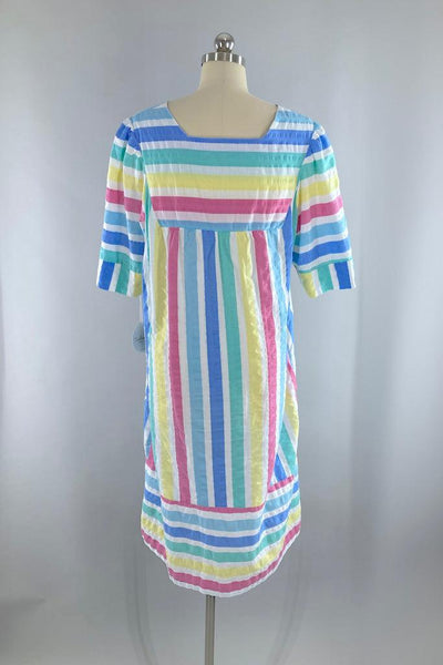 Vintage 80s Pastel Rainbow Caftan-ThisBlueBird