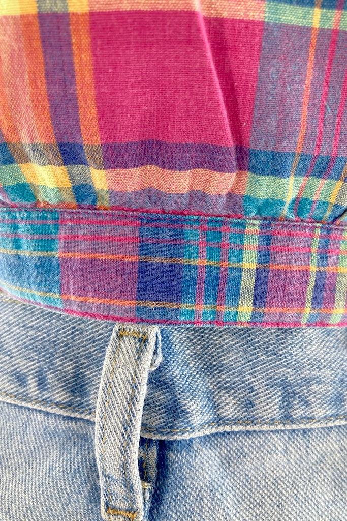 Vintage 80s Plaid Crop Top-ThisBlueBird