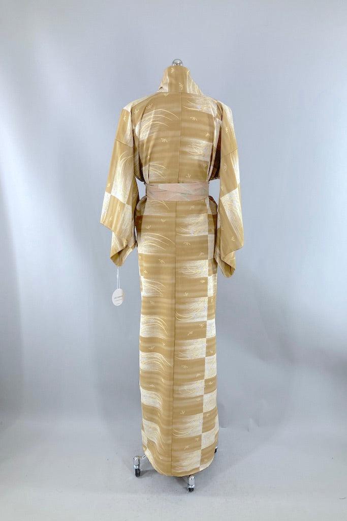 Vintage 80s Tan Kimono-ThisBlueBird