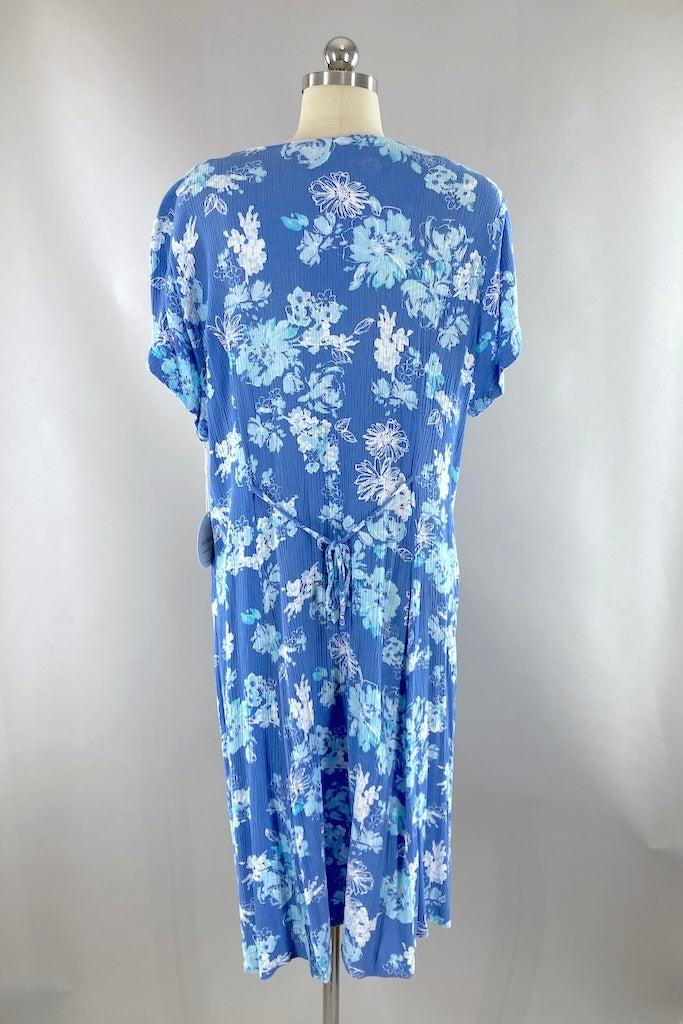 Vintage 90s Blue Floral Dress-ThisBlueBird