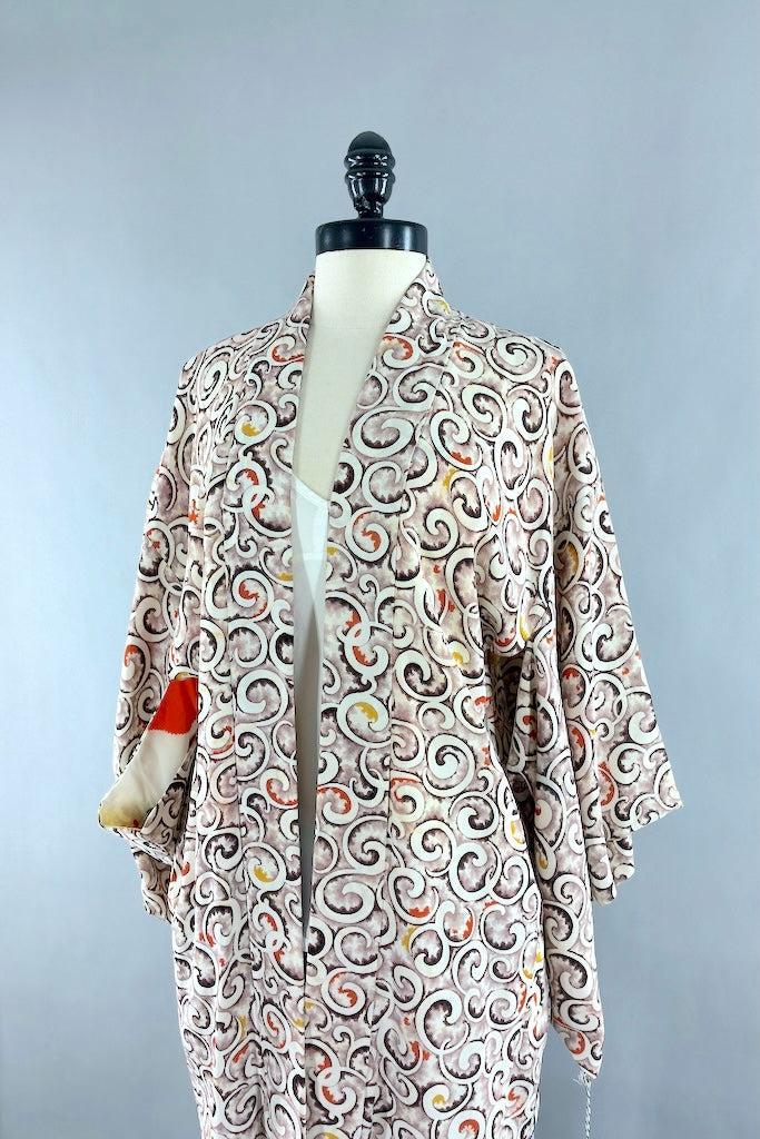 Vintage Abstract Silk Kimono Cardigan-ThisBlueBird