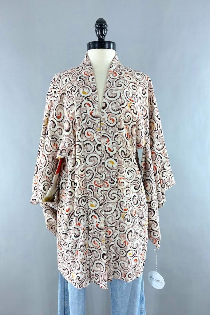 Vintage Abstract Silk Kimono Cardigan-ThisBlueBird