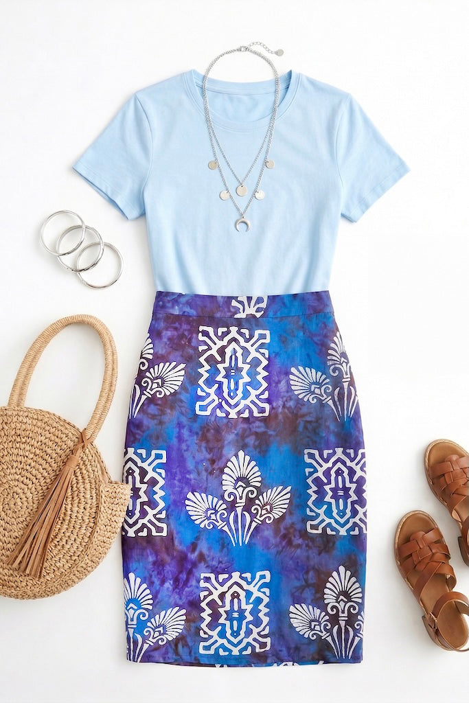 Vintage Bali Batik Wrap Skirt-ThisBlueBird