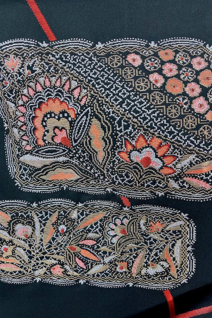 Vintage Black Silk Metallic Kimono-ThisBlueBird