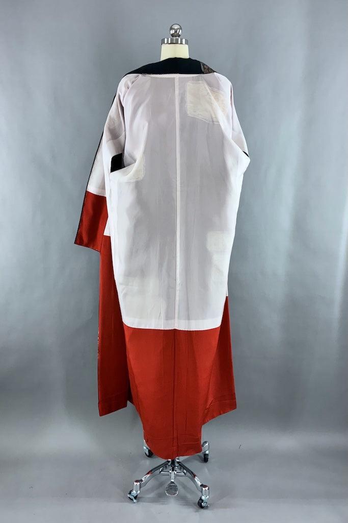 Vintage Black Silk Metallic Kimono-ThisBlueBird