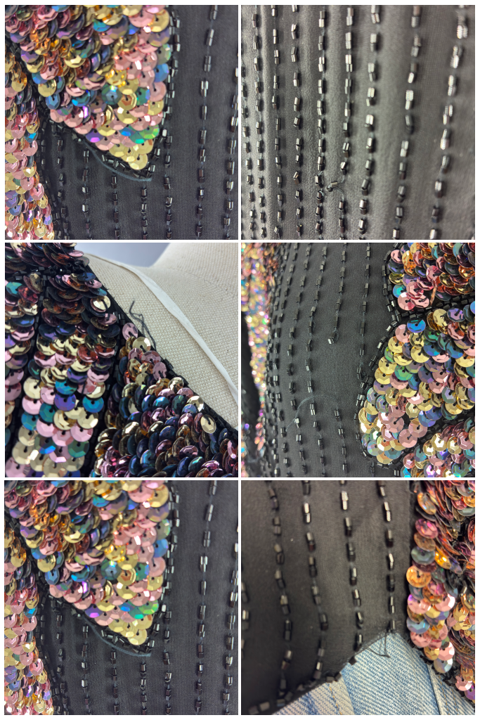 Vintage Black Silk Sequined Top-ThisBlueBird