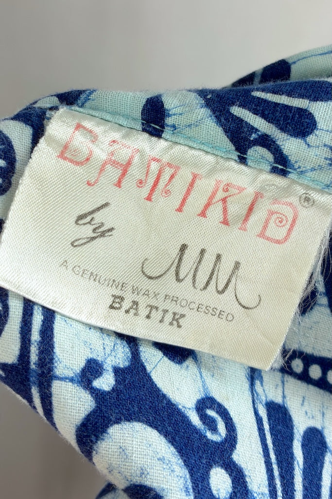 Vintage Blue Batik Wrap Skirt-ThisBlueBird