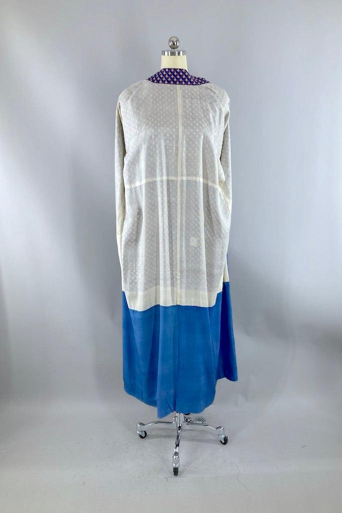 Vintage Blue Checkerboard Kimono-ThisBlueBird