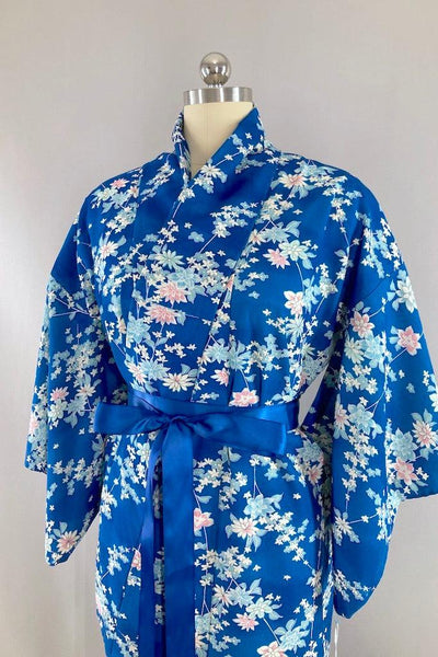 Vintage Blue Cotton Kimono-ThisBlueBird