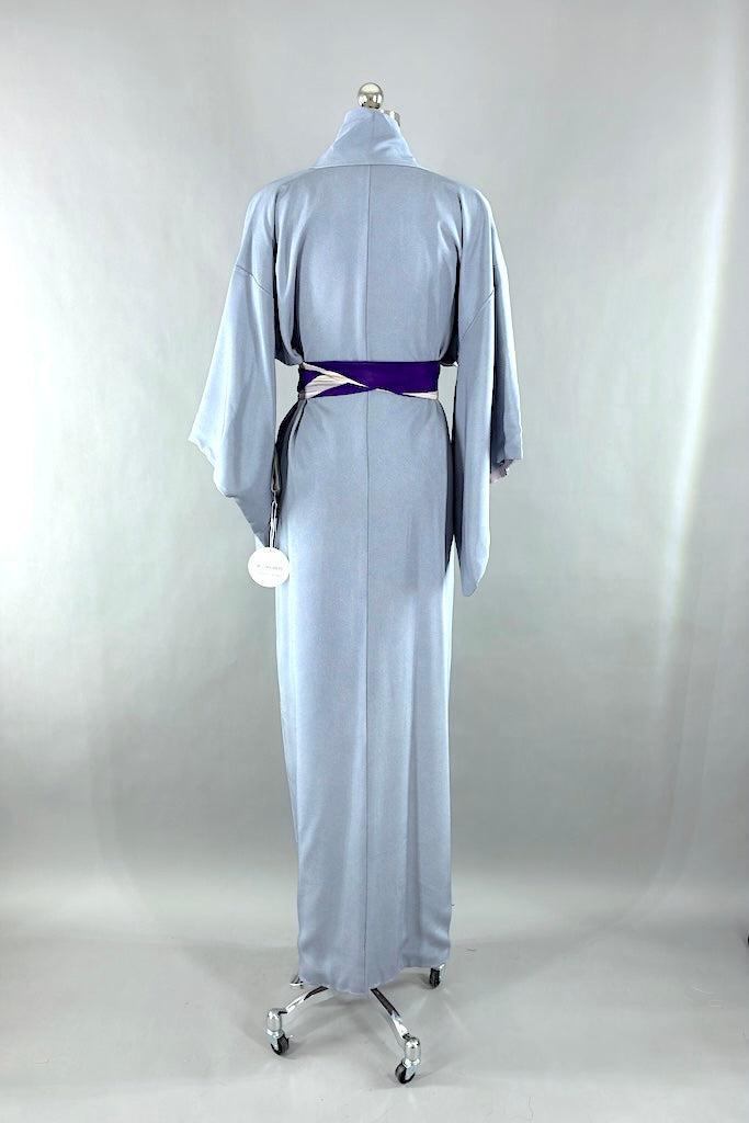 Vintage Blue Dots Silk Kimono-ThisBlueBird